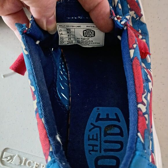 Hey Dude Men’s Fish Camo Slip-On Loafer Shoes Lightweight Casual - 8 - Picture 3 of 9